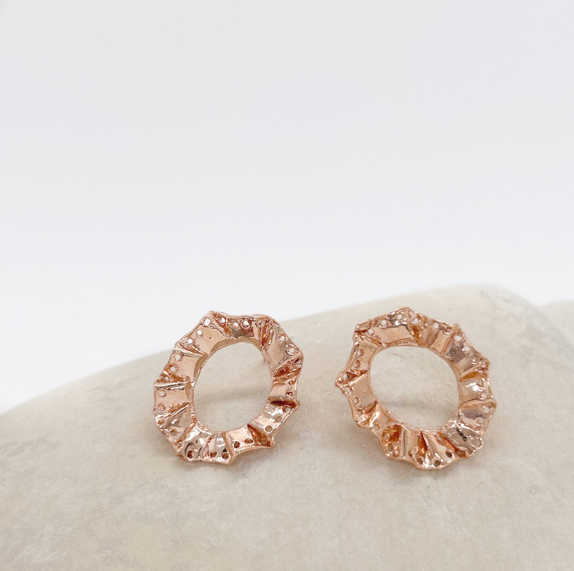 Boucles d'oreilles Jasmin or rose - archive